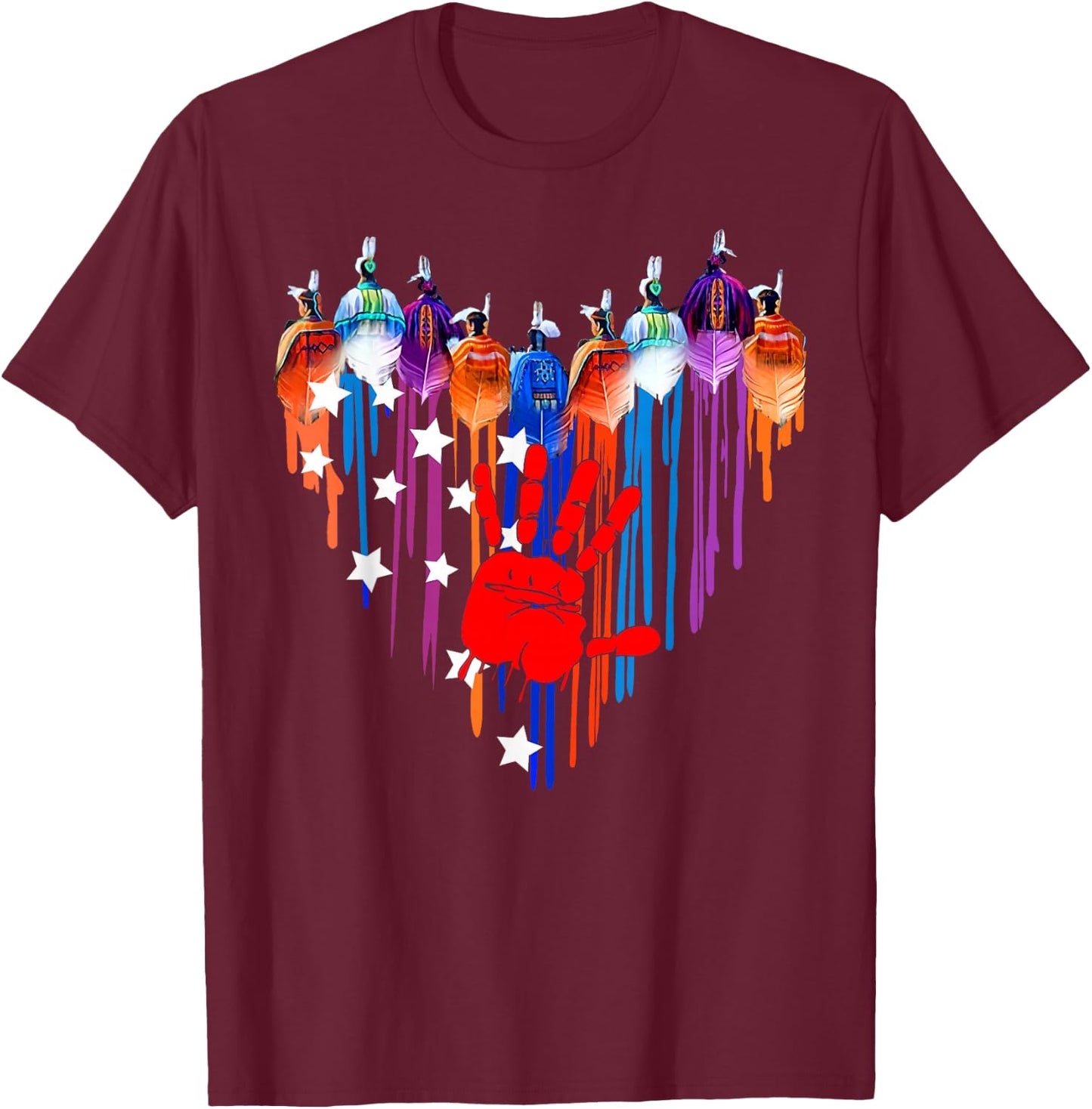Native Americans Heart Strong Resilent No More Stolen Sister T-Shirt - T-Shirt | Maroon