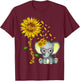 Blessed To Be Called Mimi Sunflower Elephant Mother's Day T-Shirt - T-Shirt | Maroon