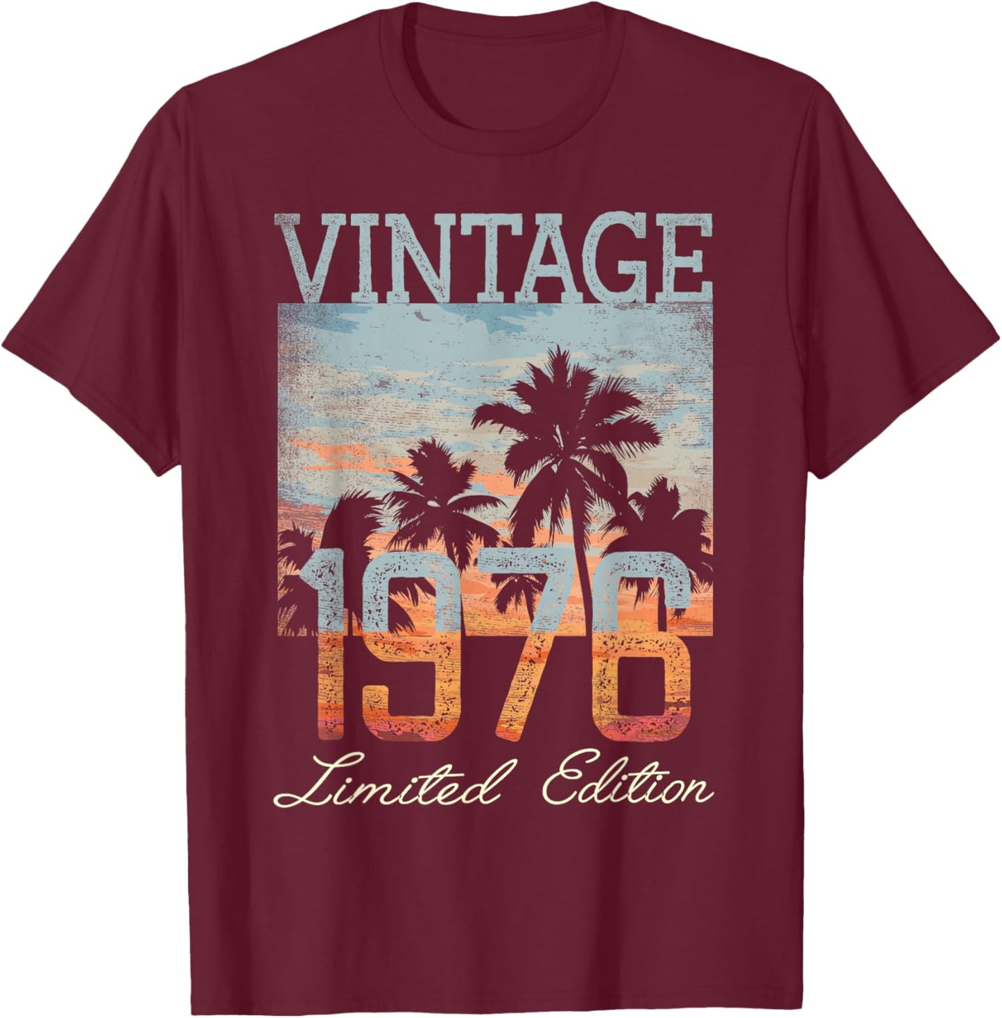 Vintage 1976 Limited Edition 49th Birthday 48 Year Old Gifts T-Shirt - T-Shirt | Maroon