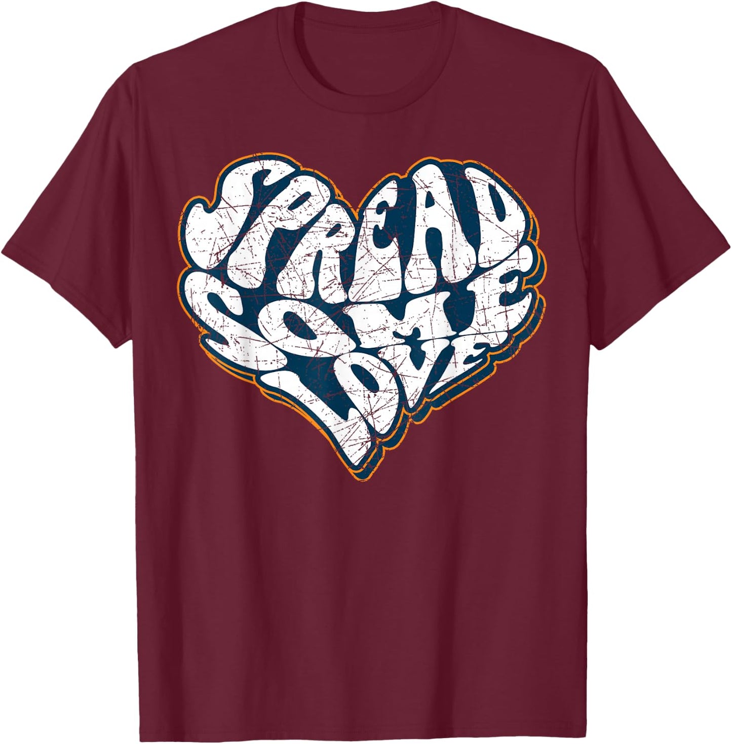 Aesthetic heart positive vibes spread some love saying T-Shirt - T-Shirt | Maroon