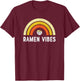 Kawaii Ramen Vibes Vintage Rainbow T-Shirt - T-Shirt | Maroon