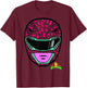 Power Rangers Red Ranger Retro Print Big Face T-Shirt - T-Shirt | Maroon