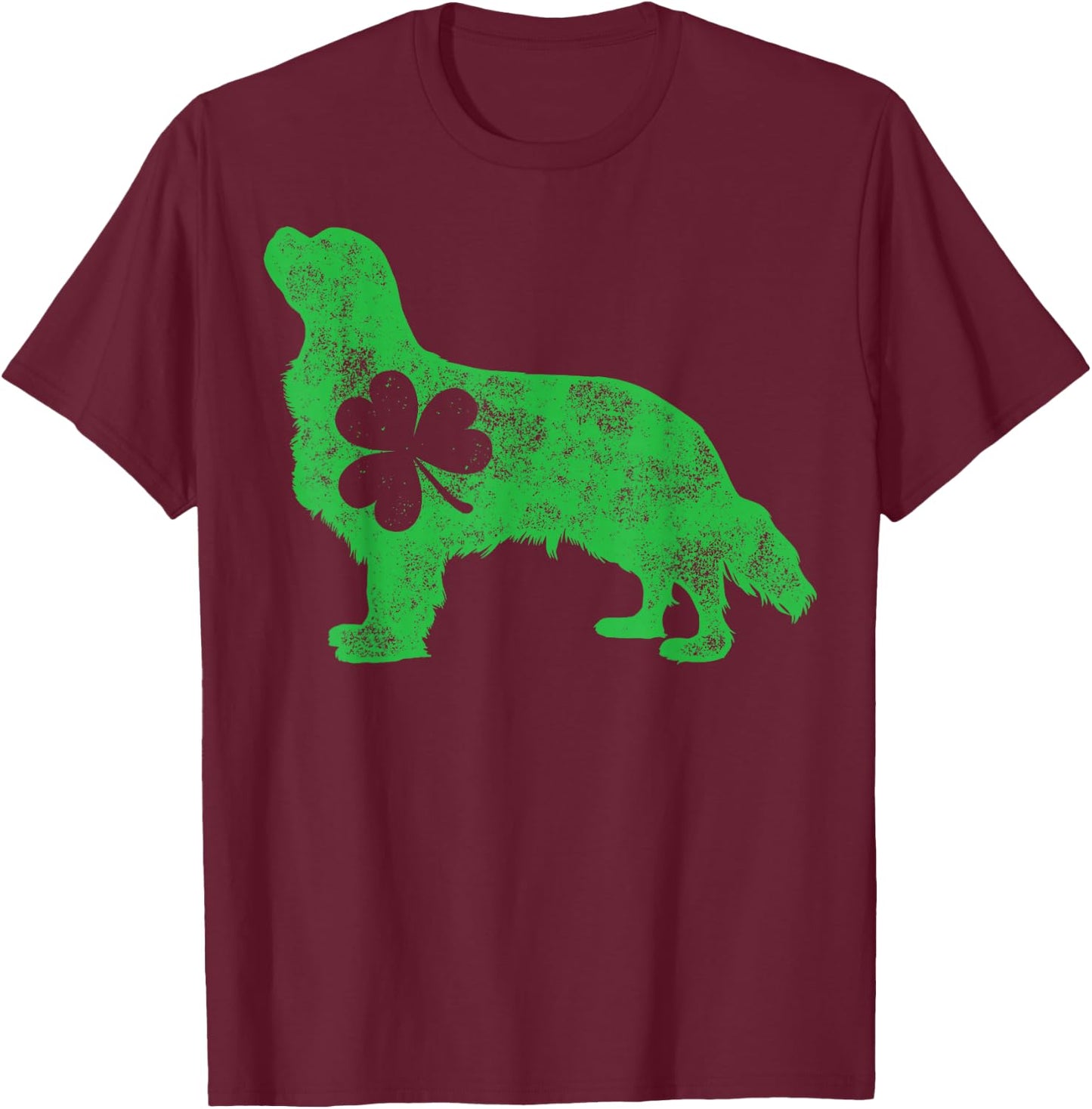 Cavalier King Charles Spaniel St Patricks Day Men Shamrock T-Shirt - T-Shirt | Maroon