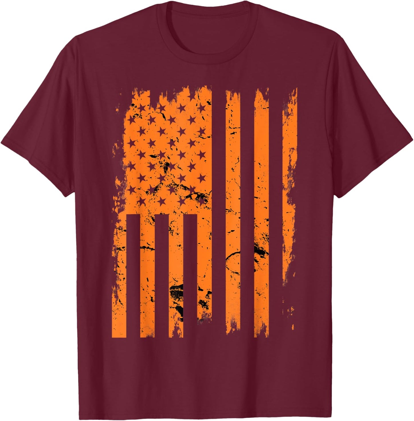 United States Flag Vintage Halloween T-Shirt - T-Shirt | Maroon