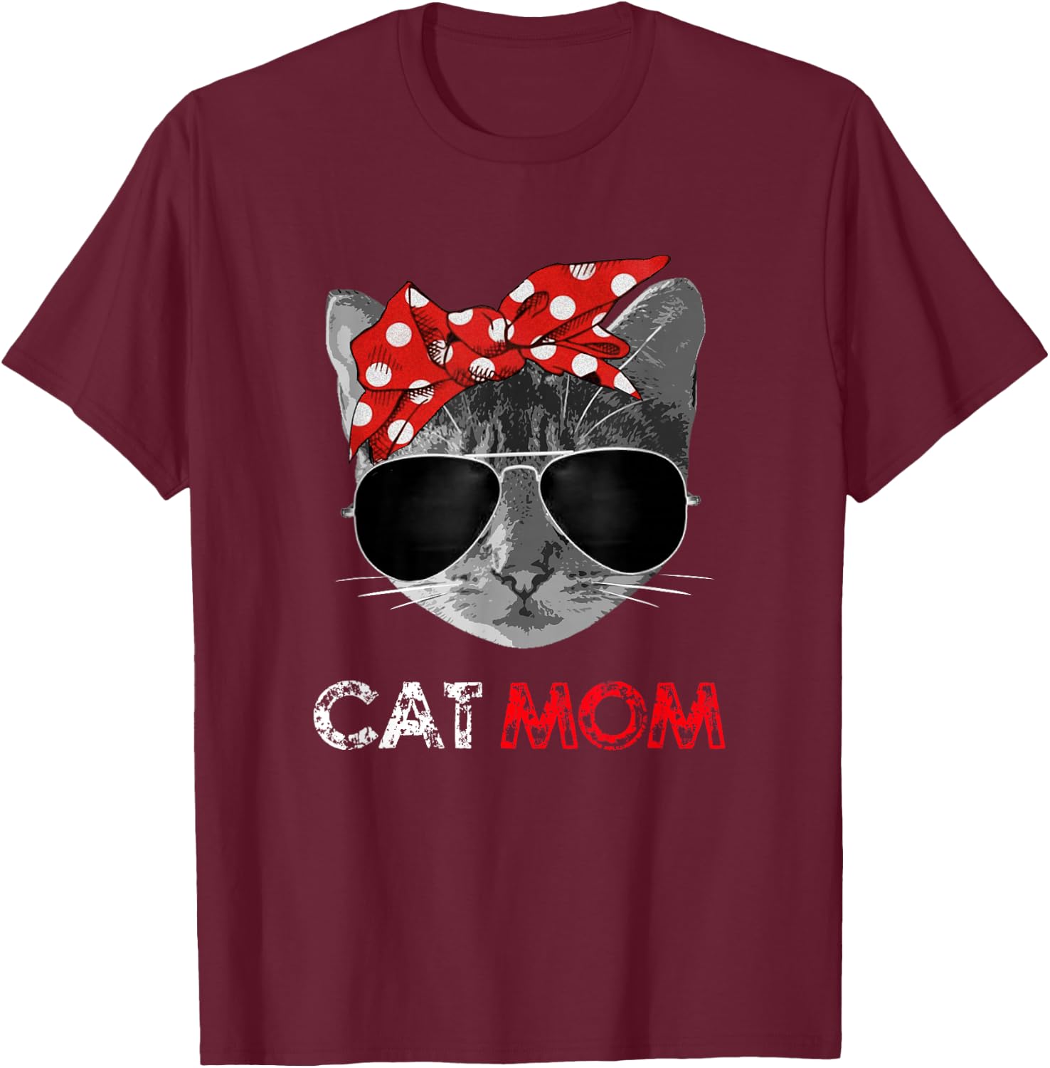 Cat Mom Shirt Cat Mommy Mother's Day Gift Cat Lovers T-Shirt - T-Shirt | Maroon