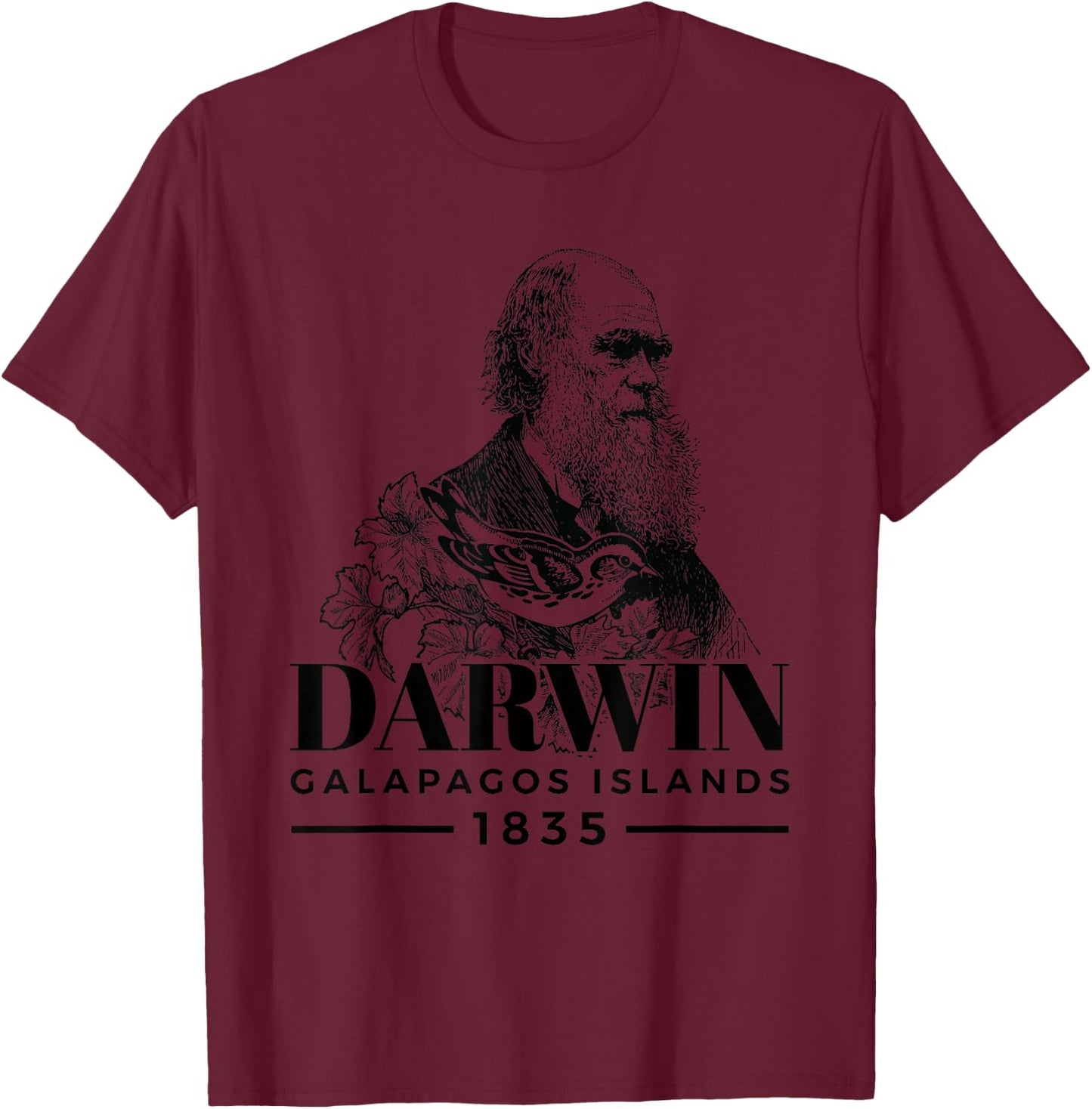 Galapagos Islands Charles Darwin T-Shirt - T-Shirt | Maroon