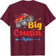 Big Cousin Again Monster Truck Baby Announcement Toddler T-Shirt - T-Shirt | Maroon