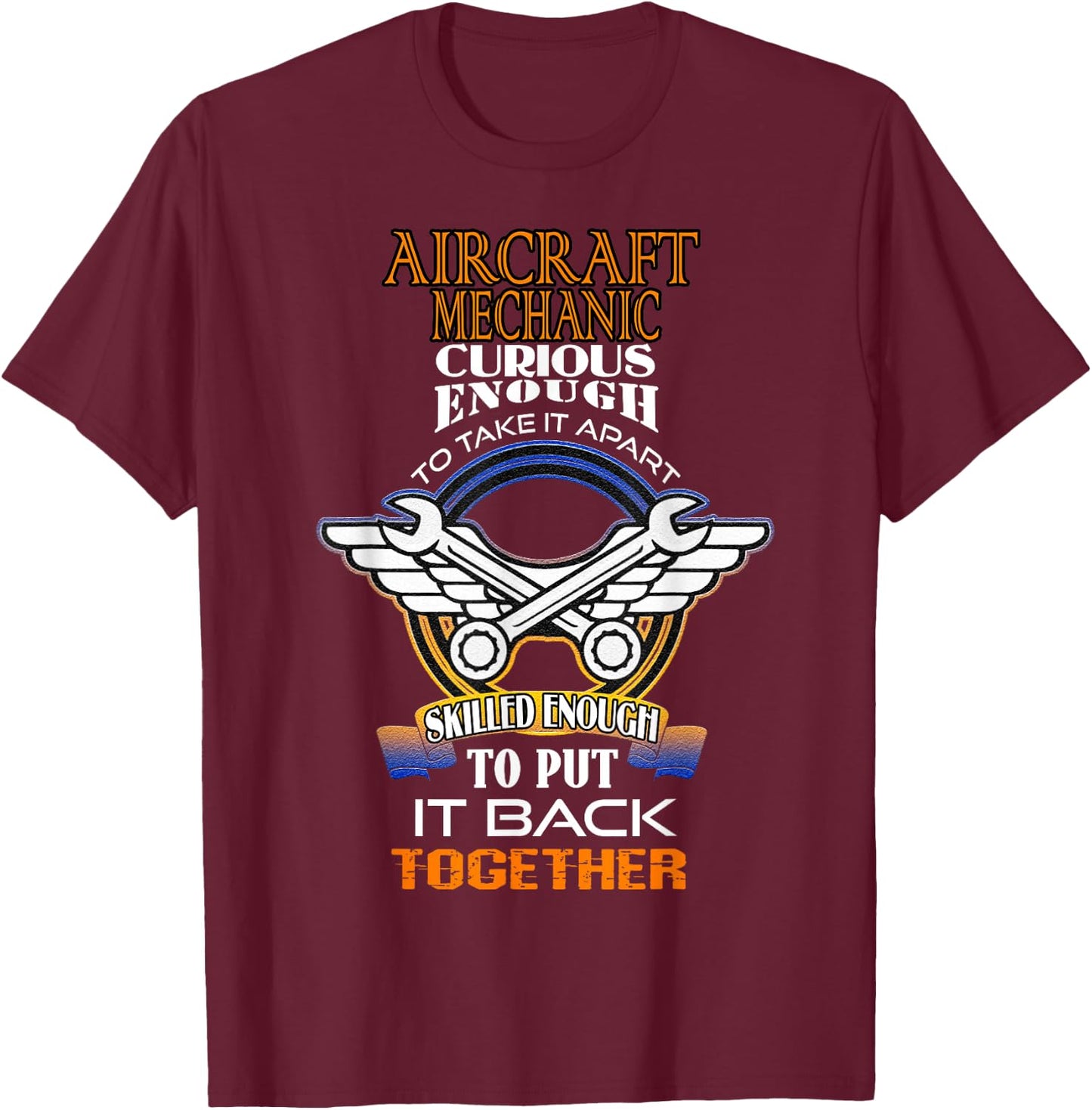 Aircraft Mechanic Gifts Maintenance Aviation Airplane Men T-Shirt - T-Shirt | Maroon
