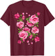 Beautiful Pink Roses Bouquet Graphic & Cool Designs T-Shirt - T-Shirt | Maroon