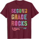 2nd GRADE ROCKS Teacher I Teach Second Gr Rockstar Teaching Women Girls Kids T-Shirt - T-Shirt | Maroon