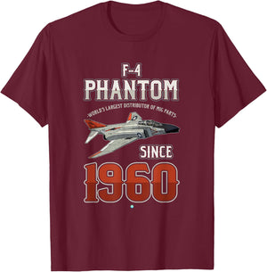 F-4 Phantom- World's Largest Distributor of Mig Parts Gift T-Shirt - T-Shirt | Maroon
