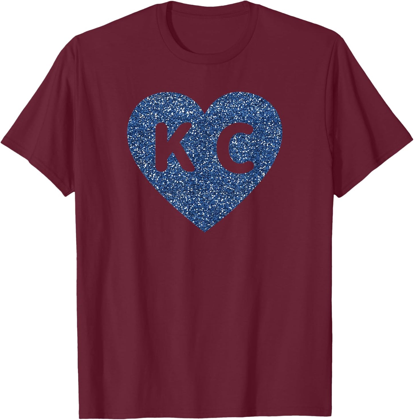 Cool Love Kansas City KC Heart Print T-Shirt - T-Shirt | Maroon