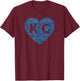 Cool Love Kansas City KC Heart Print T-Shirt - T-Shirt | Maroon