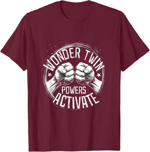 Twins Funny Twins Activate T-Shirt - T-Shirt | Maroon