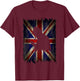 Sherlock Holmes UK Union Jack Distressed Flag Detective T-Shirt - T-Shirt | Maroon