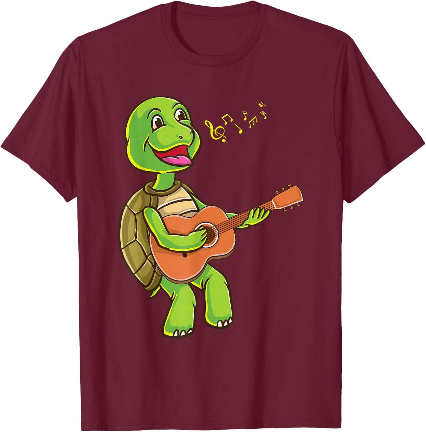 Turtle Playing Guitar T-Shirt - T-Shirt | Maroon
