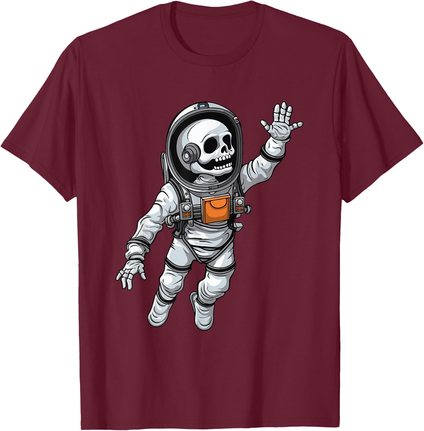 Space Astronaut Skeleton Halloween kids Boys Girls Toddlers T-Shirt - T-Shirt | Maroon