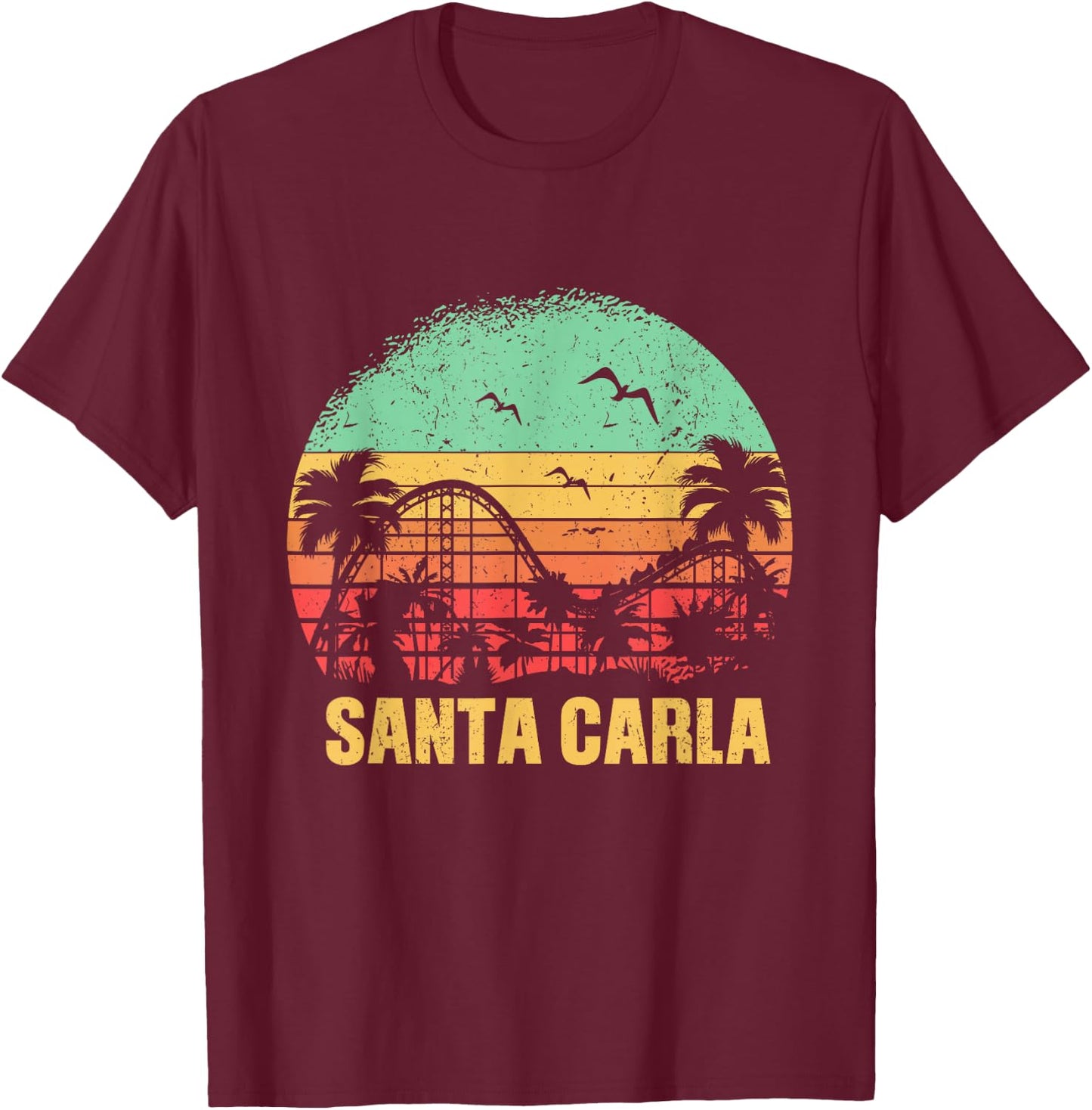 Retro vintage santa carla san franciso pier design T-Shirt - T-Shirt | Maroon