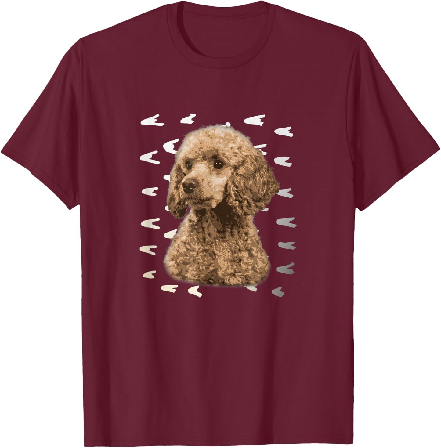 Cute Poodle Dog Apricot Tan Men Women Kids T-Shirt - T-Shirt | Maroon