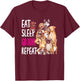 Dog Grooming Groomer Eat Sleep Groom Repeat Men Women Girls Kids T-Shirt - T-Shirt | Maroon