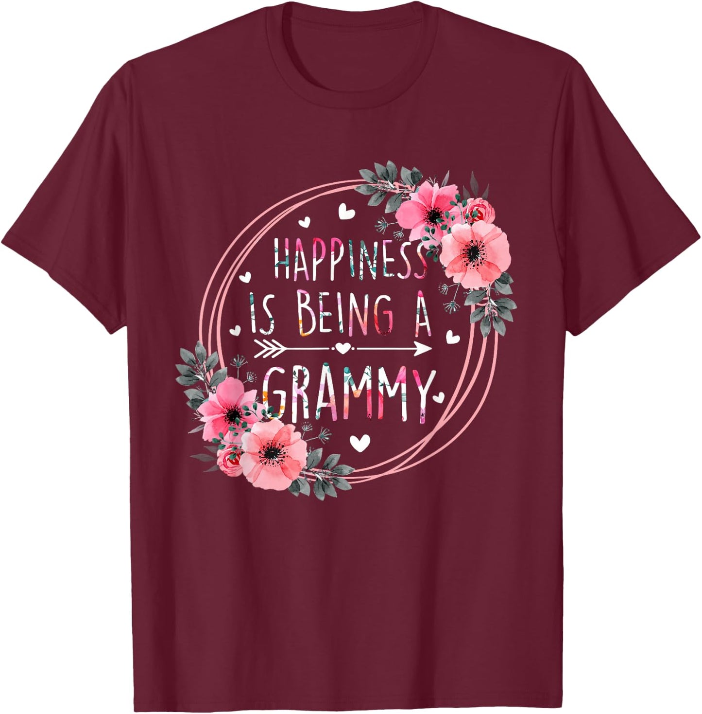 Happiness is being a Grammy Announcement Mothers Day T-Shirt - T-Shirt | Maroon
