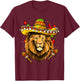 Cinco De Mayo Shirt Poncho Lion Head Mexican Fiesta Party T-Shirt - T-Shirt | Maroon