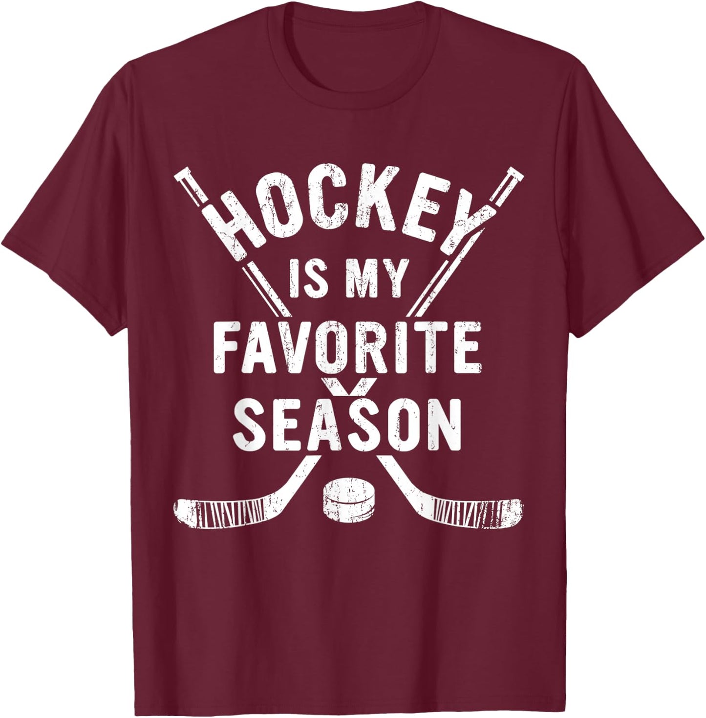 Vintage Hockey is My Favorite Season T-Shirt - T-Shirt | Maroon