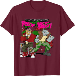 TMNT Bebop and Rocksteady Graffiti Small T-Shirt - T-Shirt | Maroon
