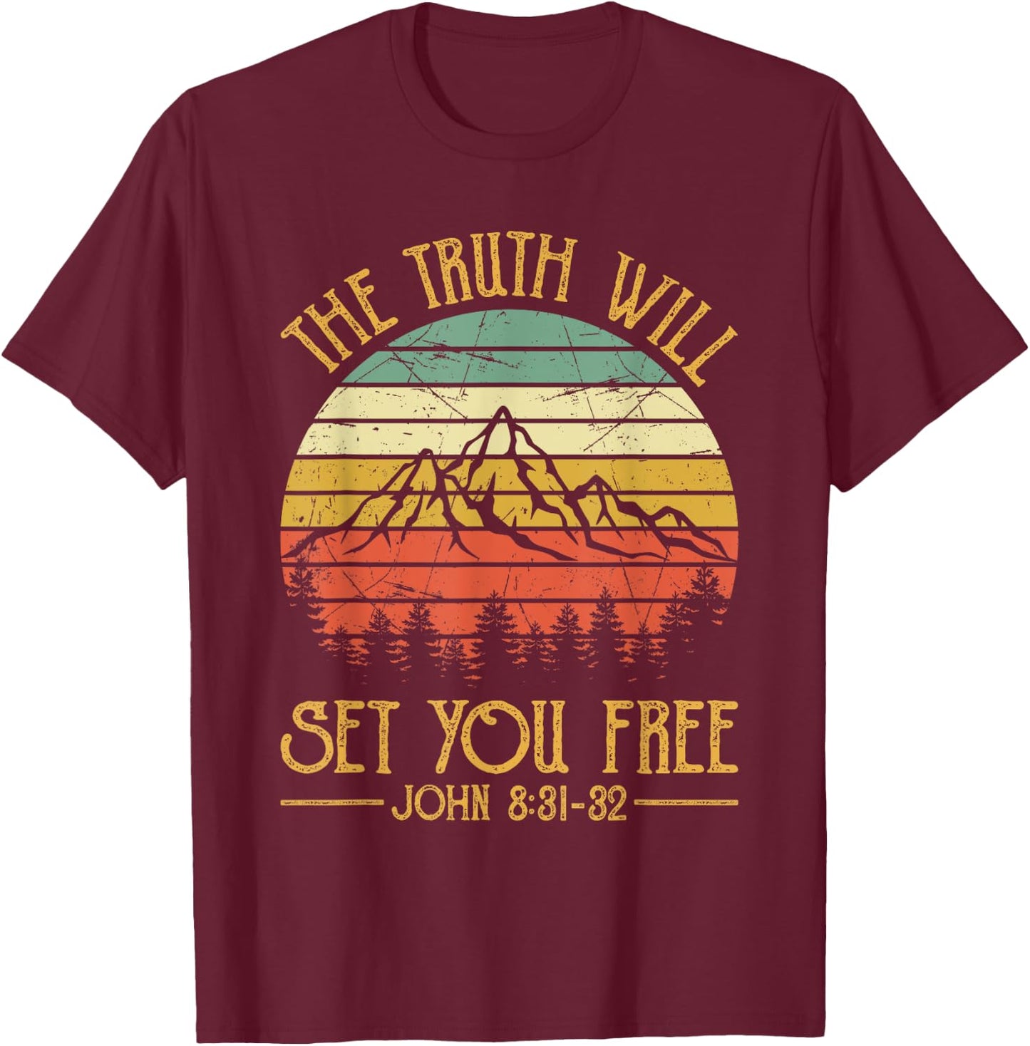Truth Will Set You Free Kids Christian T-Shirt - T-Shirt | Maroon