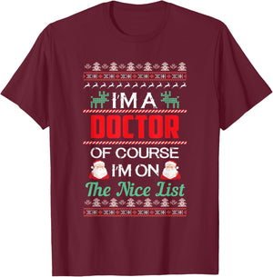 Doctor Ugly Christmas T-Shirt - T-Shirt | Maroon