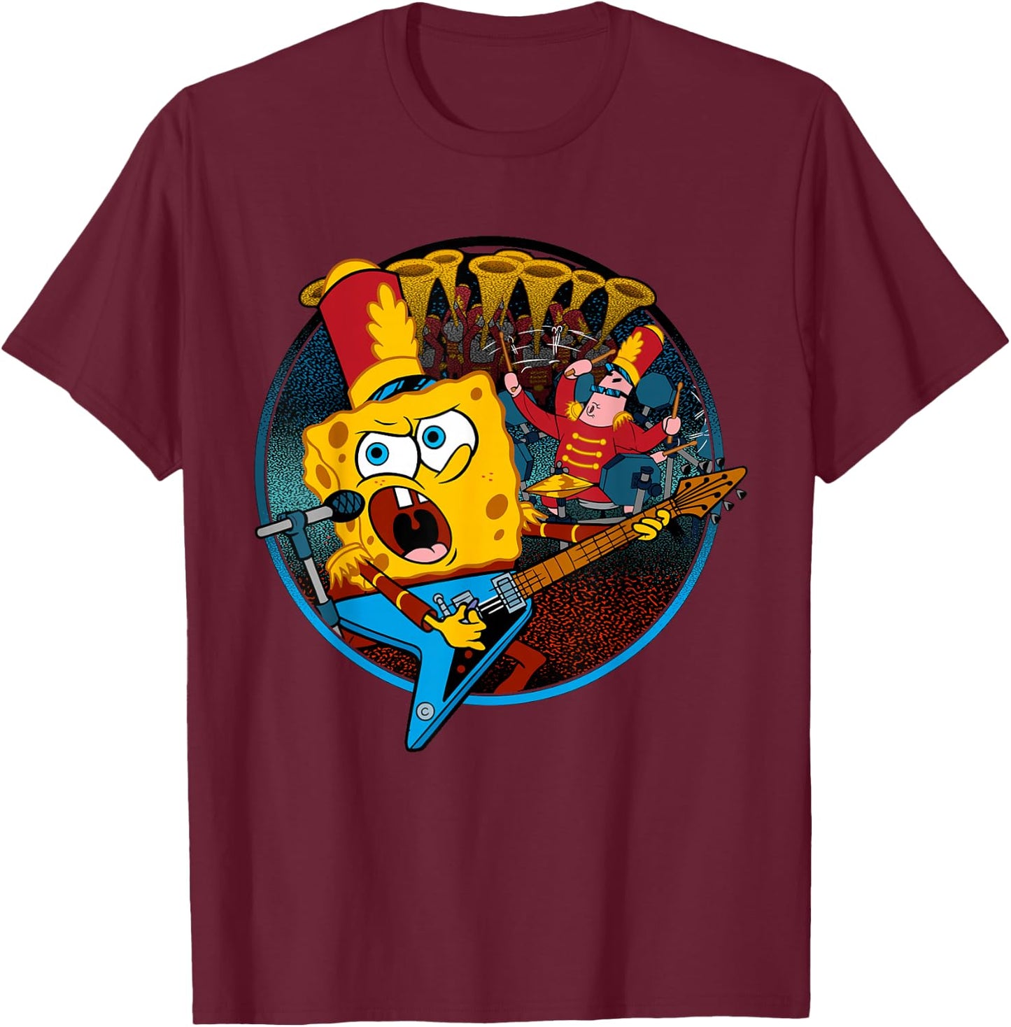 Spongebob Squarepants Bubble Bowl Epic Band Performance T-Shirt - T-Shirt | Maroon