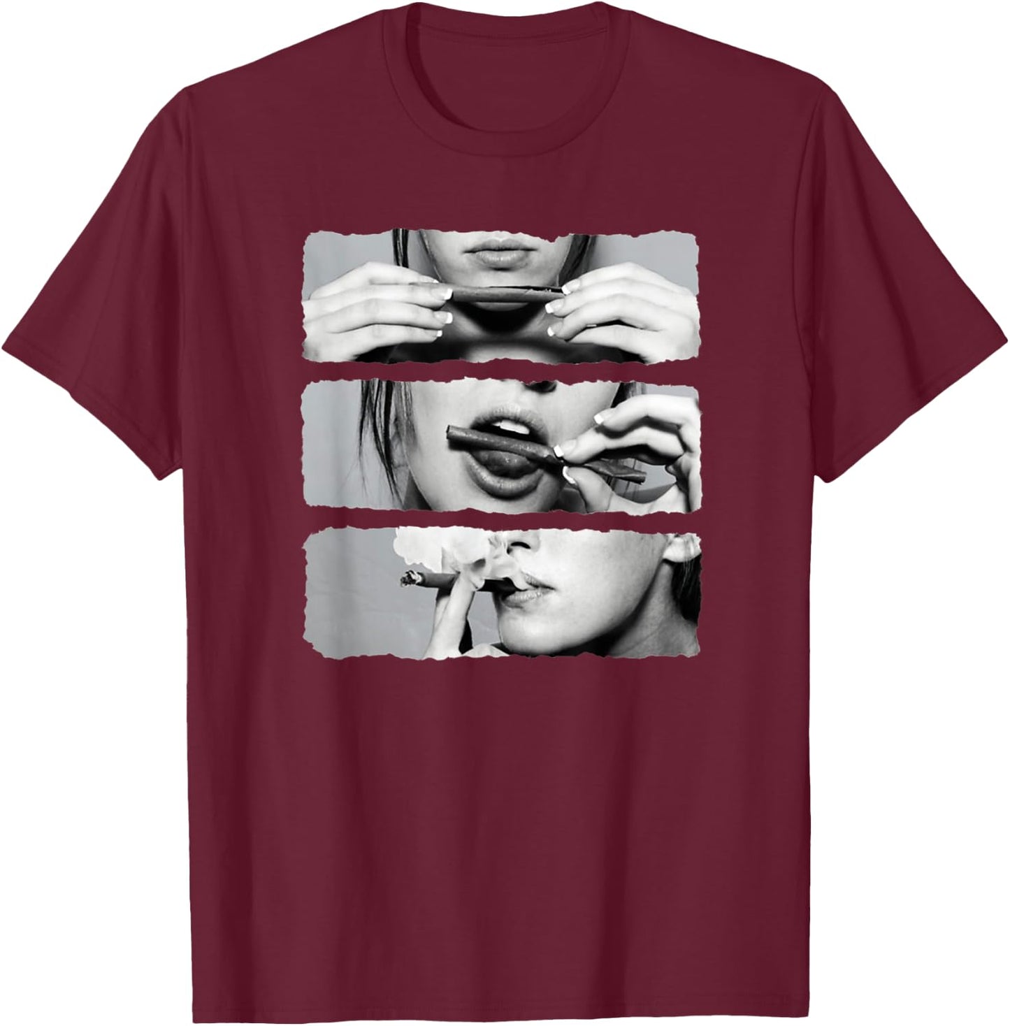 Girls Love Blunts Red Lips Smoking Blunt Funny T-Shirt - T-Shirt | Maroon
