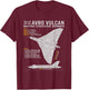 Vulcan Bomber RAF Airplane Aircraft War Tarpaulin Blueprint T-Shirt - T-Shirt | Maroon