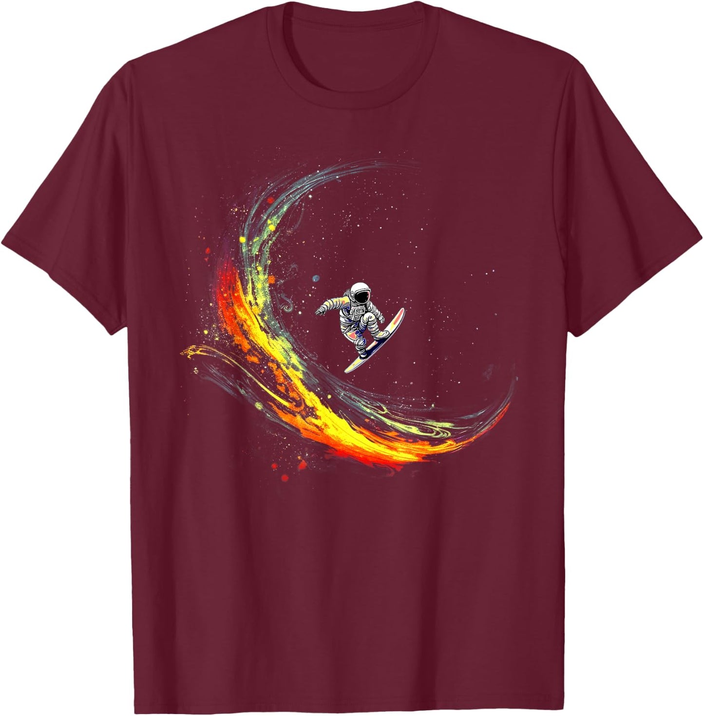 Outer space suffer Shirts, astronaut funny surfing galaxy T-Shirt - T-Shirt | Maroon