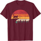 Cat Retro Sunset Cat Lover T-Shirt - T-Shirt | Maroon