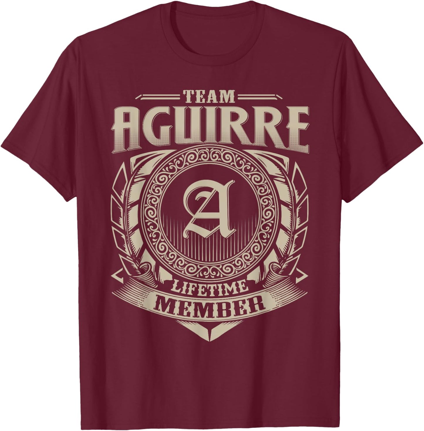 Team AGUIRRE Lifetime Member Vintage AGUIRRE Family T-Shirt - T-Shirt | Maroon