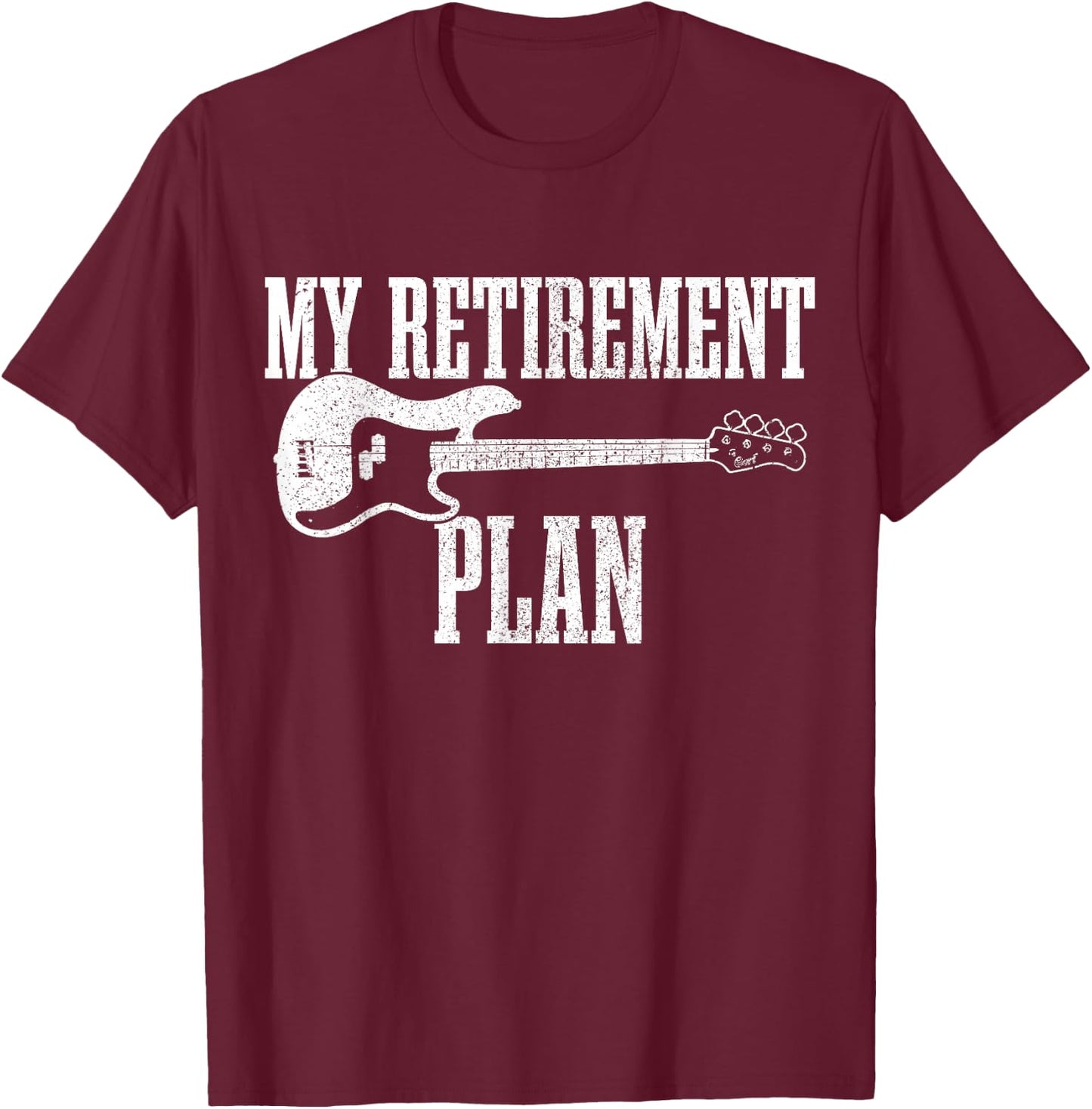 Bass Guitar Pensioner Retirement Funny Bassist Rock Music T-Shirt - T-Shirt | Maroon