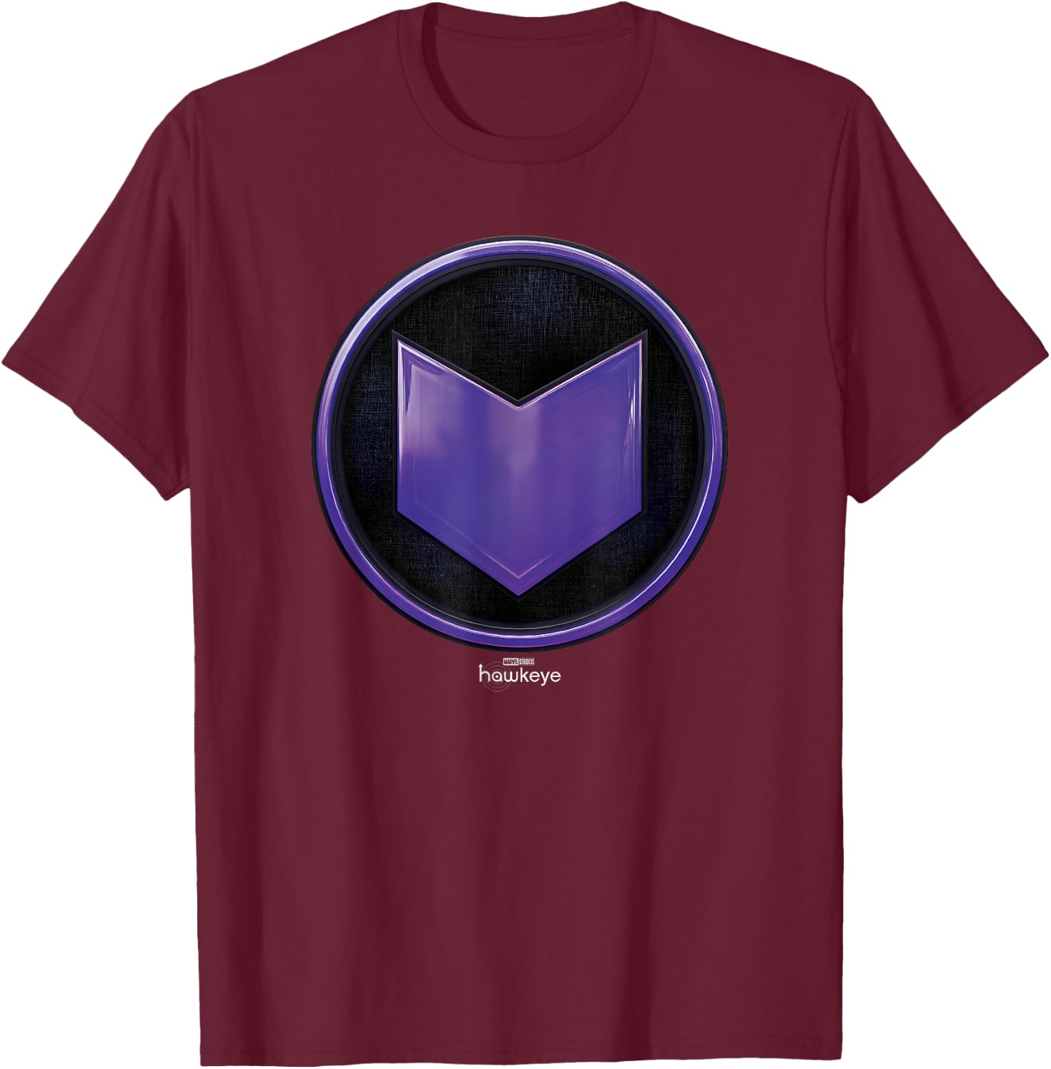 Marvel Hawkeye Arrow Badge Logo T-Shirt - T-Shirt | Maroon