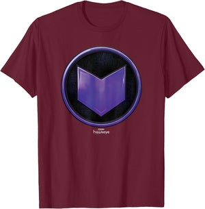 Marvel Hawkeye Arrow Badge Logo T-Shirt - T-Shirt | Maroon