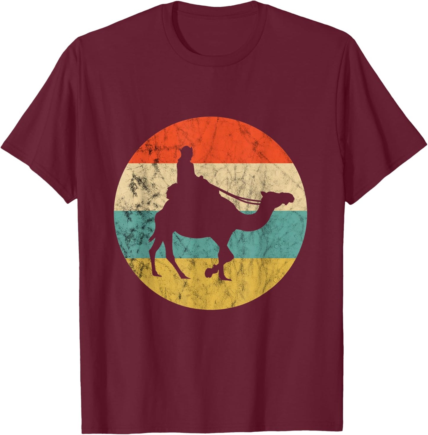 Camel Vintage Retro Camel Ride Camel Trekking Desert Animal T-Shirt - T-Shirt | Maroon