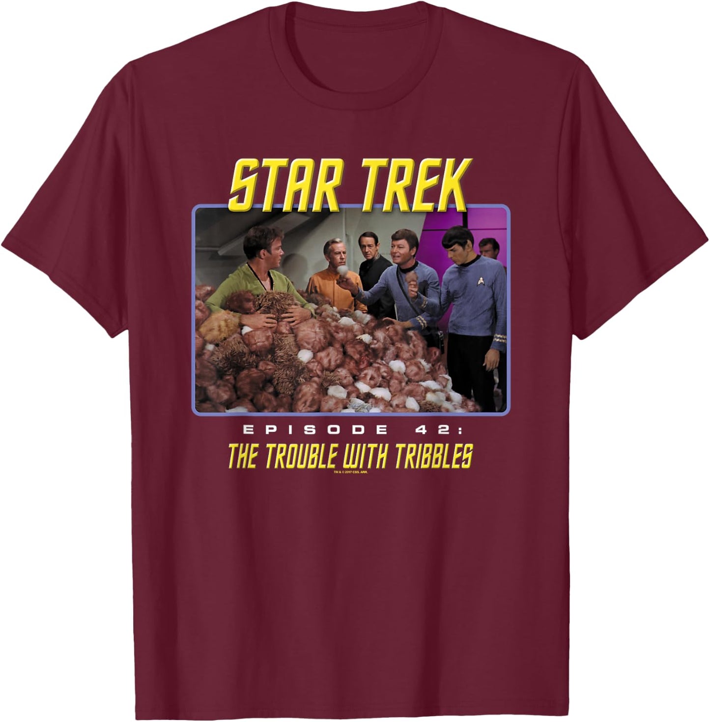 Star Trek The Trouble With Tribbles T-Shirt - T-Shirt | Maroon