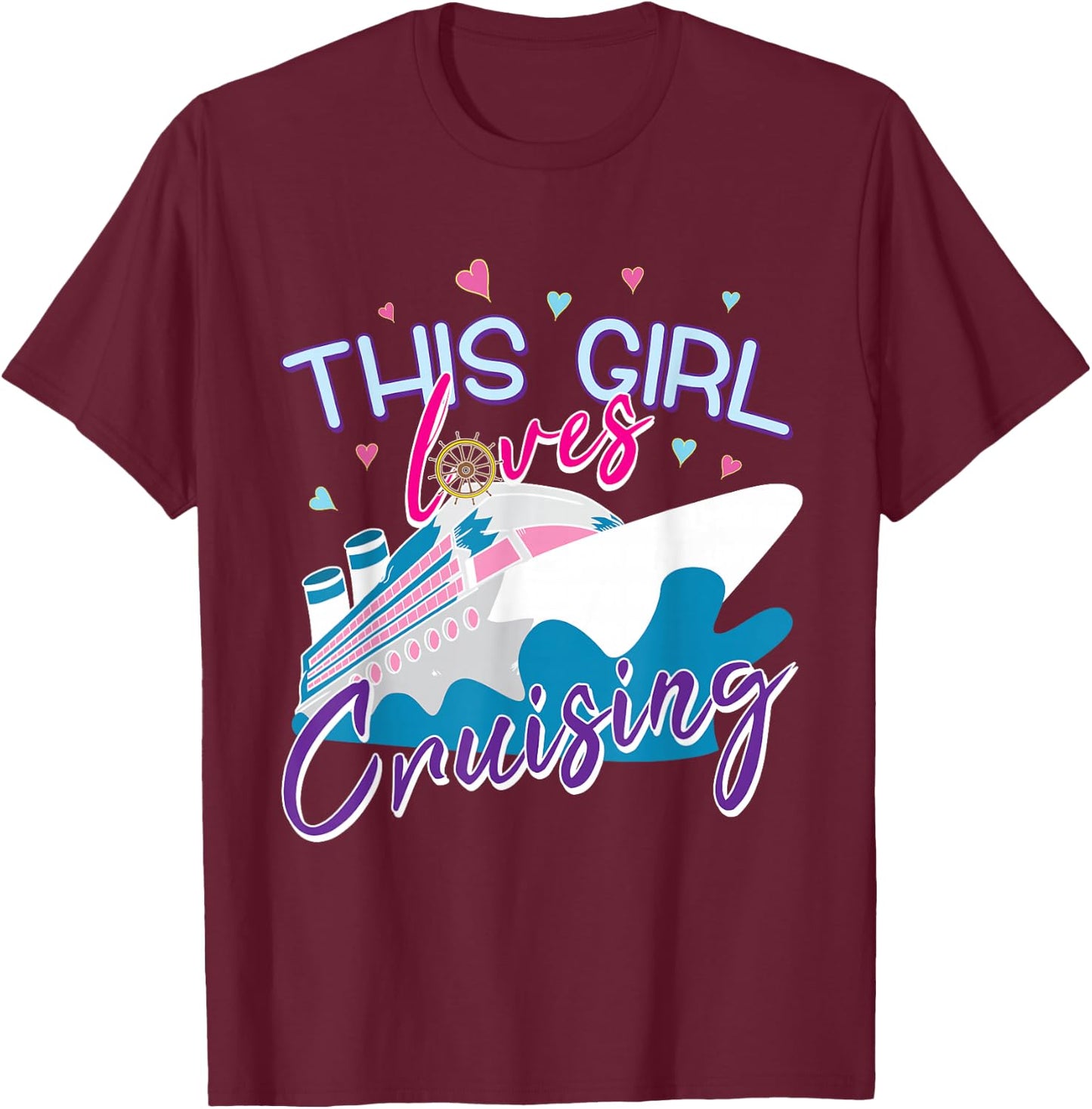 Girls Gone Cruising Cruise Ship Vacation T-Shirt - T-Shirt | Maroon