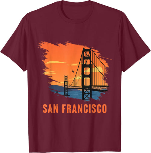 San Francisco Retro Golden Gate Bridge from California