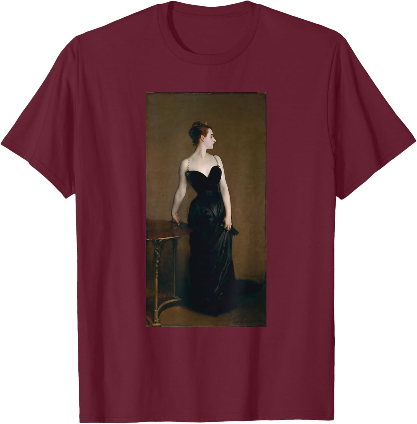 Madame X John Singer Sargent Art Portrait T-Shirt - T-Shirt | Maroon