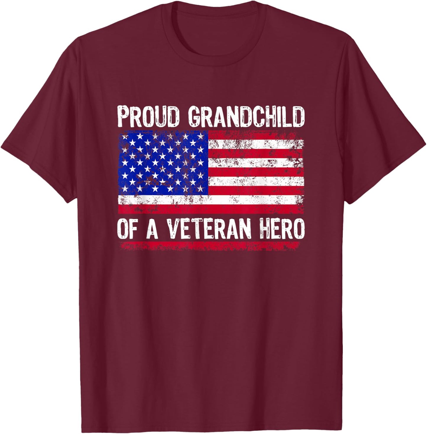 American Flag Patriotic Veterans Day for Kids T-Shirt - T-Shirt | Maroon
