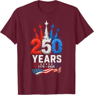250th Anniversary USA Patriotic 250 Years American 4th July T-Shirt - T-Shirt | Maroon