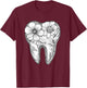 Floral Tooth with Blooming Flowers T-Shirt - T-Shirt | Maroon