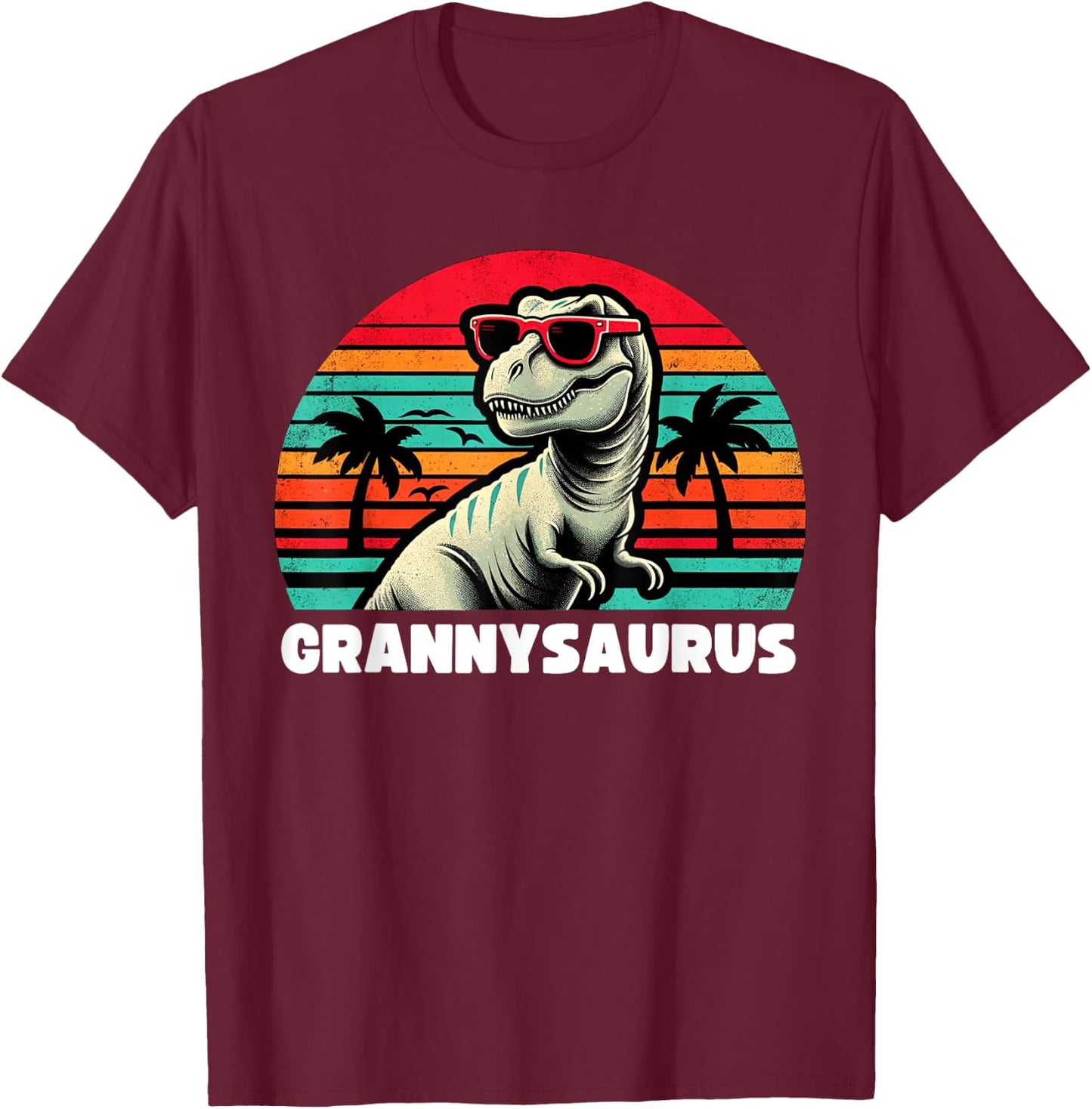 Grannysaurus Funny T Rex Granny Saurus Dinosaur Family T-Shirt - T-Shirt | Maroon