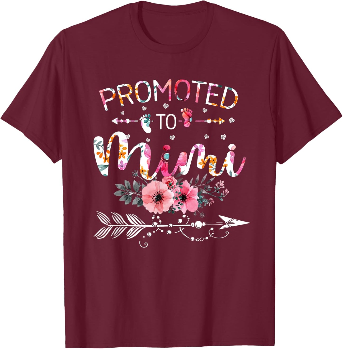 Promoted To Mimi Announcement Funny New Mimi Mothers Day T-Shirt - T-Shirt | Maroon