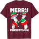 Christmas Mushrooms Merry Christmush Xmas Morels Santa Hat T-Shirt - T-Shirt | Maroon